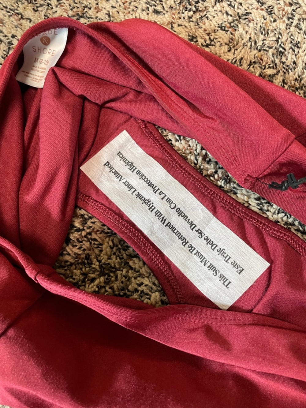 Shade & Shore High-Waist Bikini Bottoms - Burgundy Wine Size M (8-10) | NWT - Picture 4 of 5